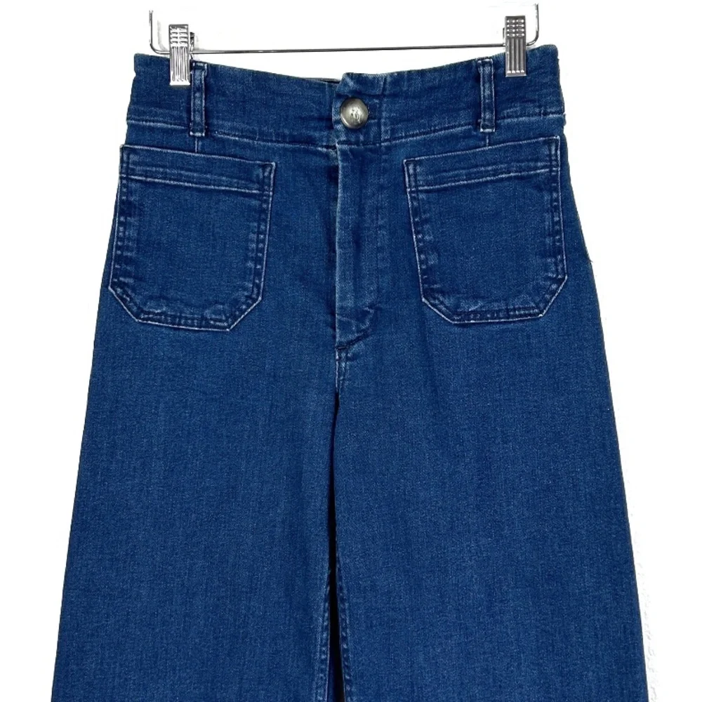 NEW Maeve by Anthropologie Colette Cropped Wide-Leg jeans size 28 petite - Picture 2 of 7